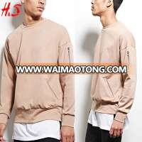 Wholesale Latest Design Mens Sweatshirt Fashion Clothes Zip-Sleeve Pullover