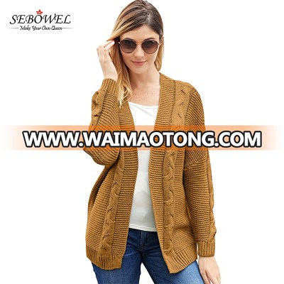 Women Long Sleeve Front Open Sweaters And Cardigans